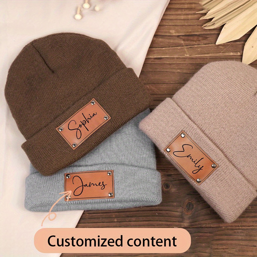 Beanie Cuffed Knit - Gorro de punto con etiqueta de