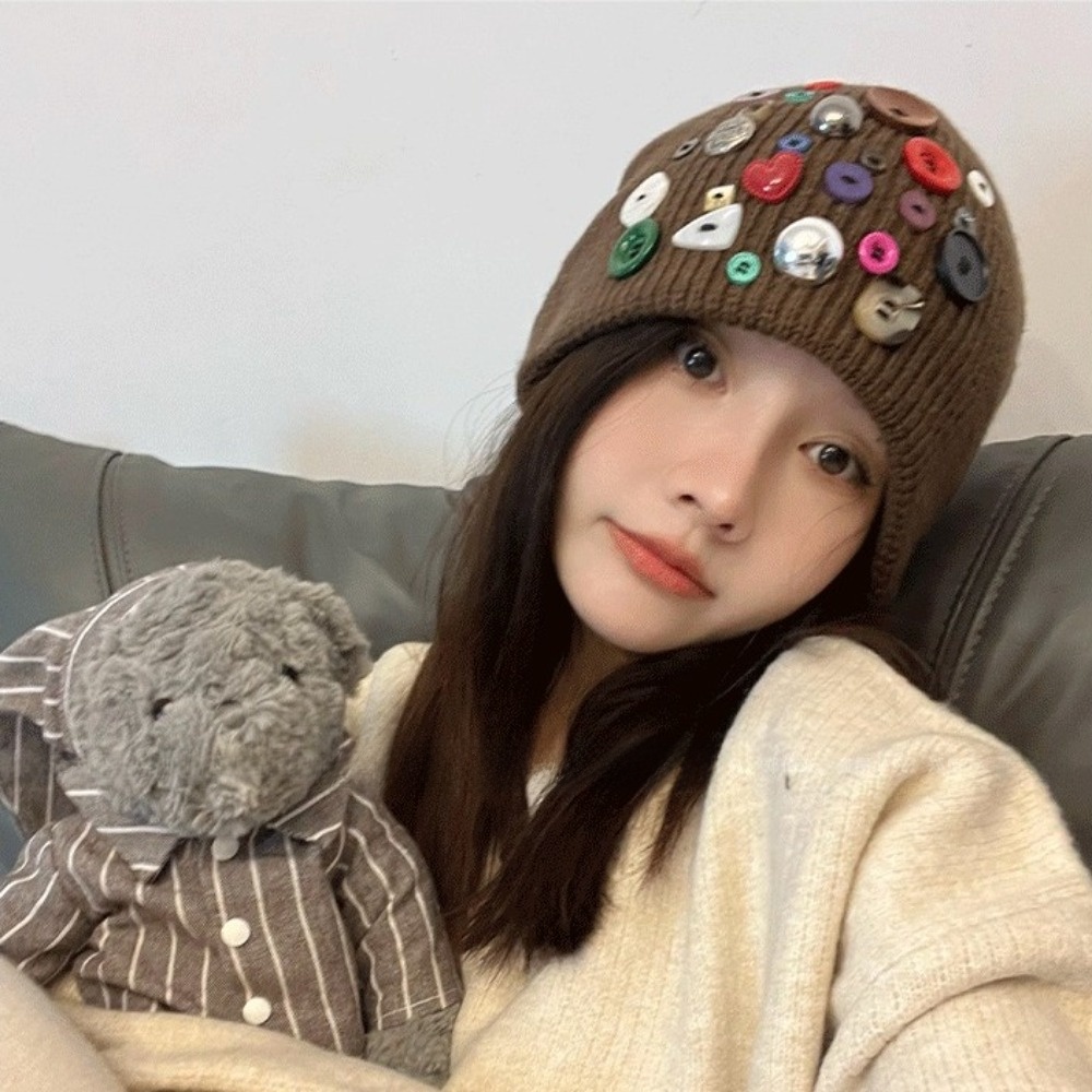Gorro de punto con botones de  - Beanie Cuffed Knit reseña y precio